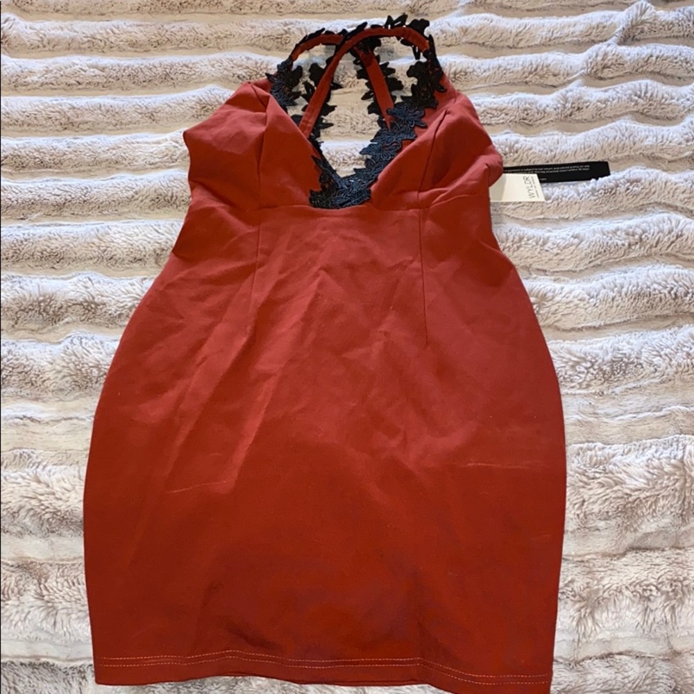 Burnt orange mini dress WYLDER